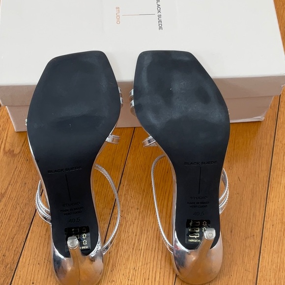 Black Suede Studio Cindy Strappy Slip on Sandal, Size: EU 40.5 - Picture 14 of 14